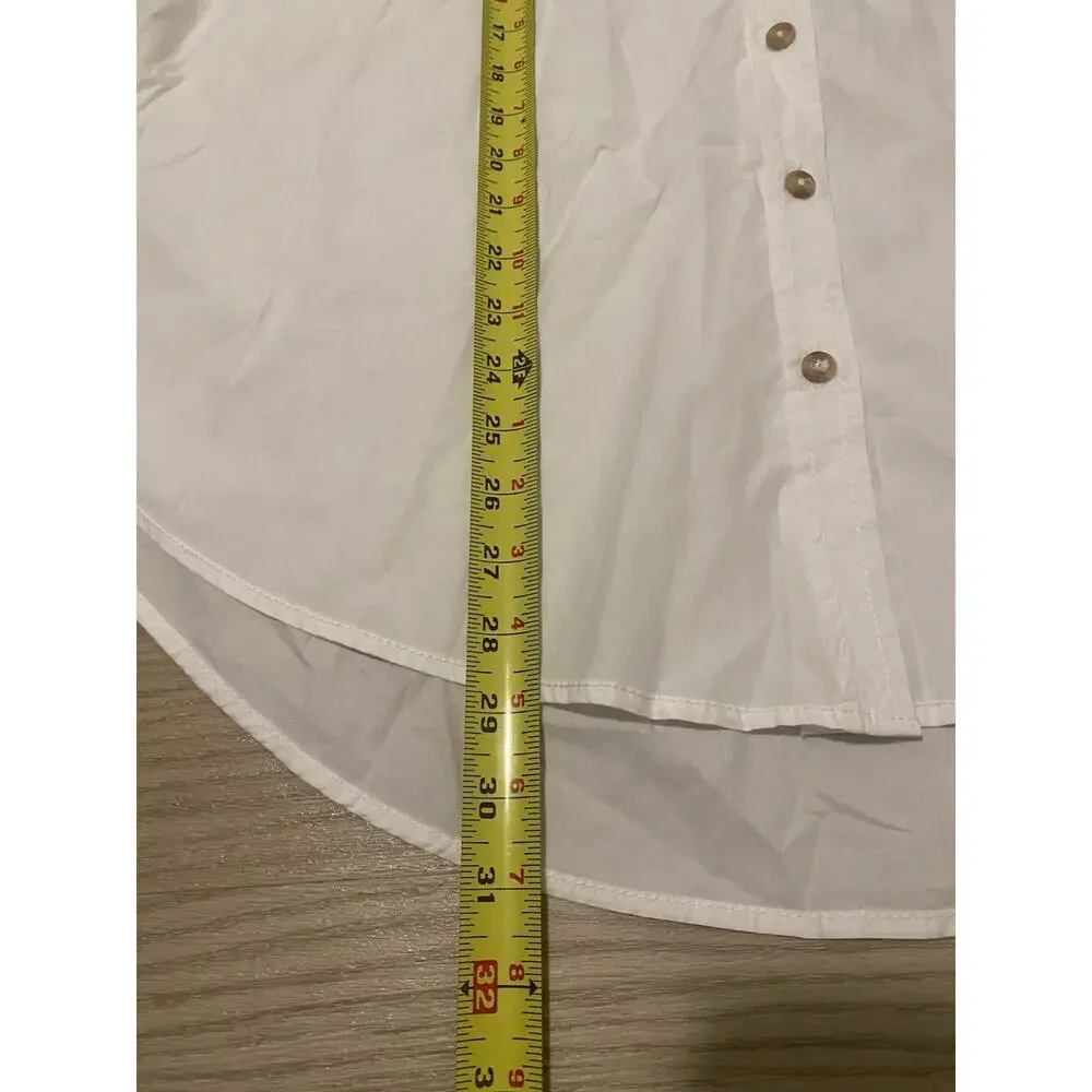 NWT Pilcro Oversized Poplin Shirt XS White Button Up Anthropologie Preppy